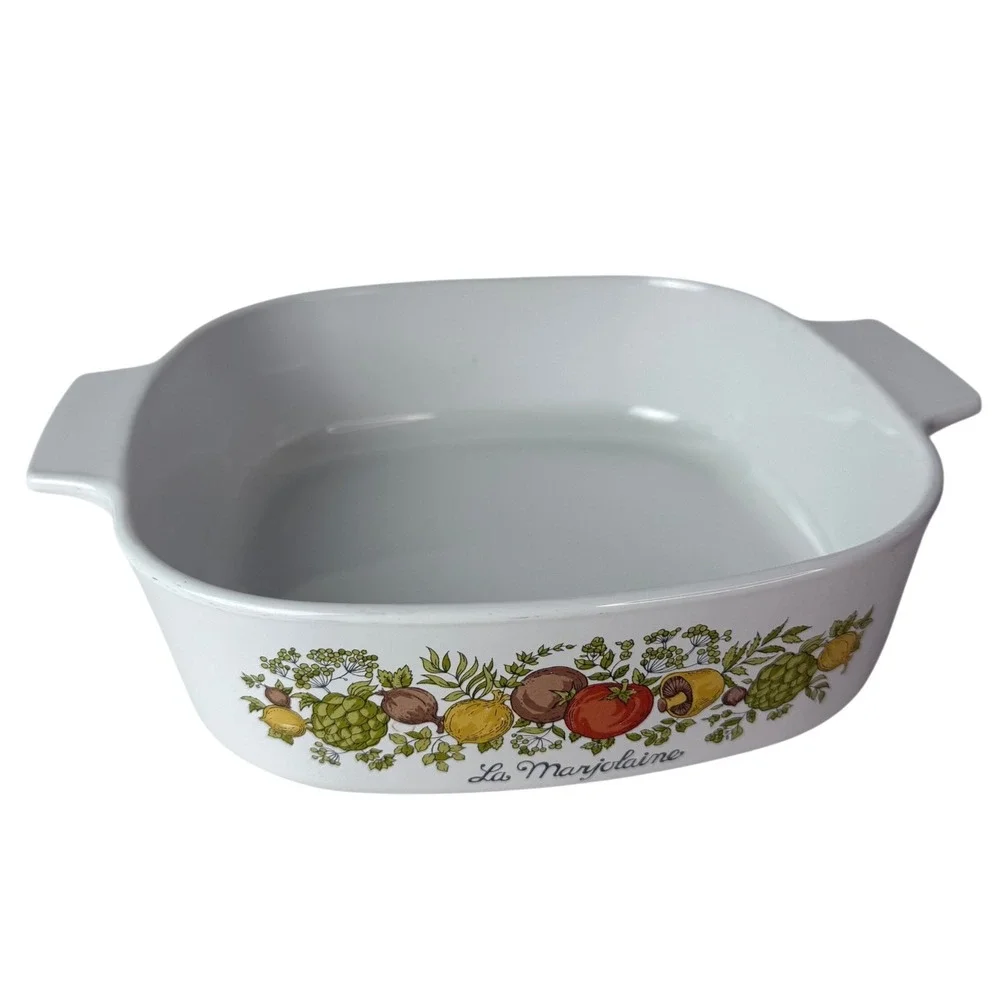 Vintage Corning‎ Ware Spice of Life 2 Liter Casserole Dish A-2-B White Pyroceram